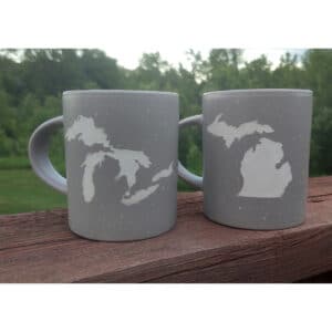 Michigan Speckled Stoneware Mugs