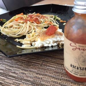Kickstand Hot Sauce on fish