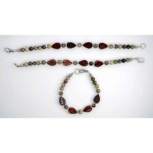 Petoskey Stone and Jasper Bracelets