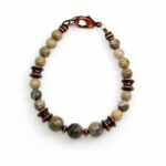 Petoskey Stone and Copper Bracelet