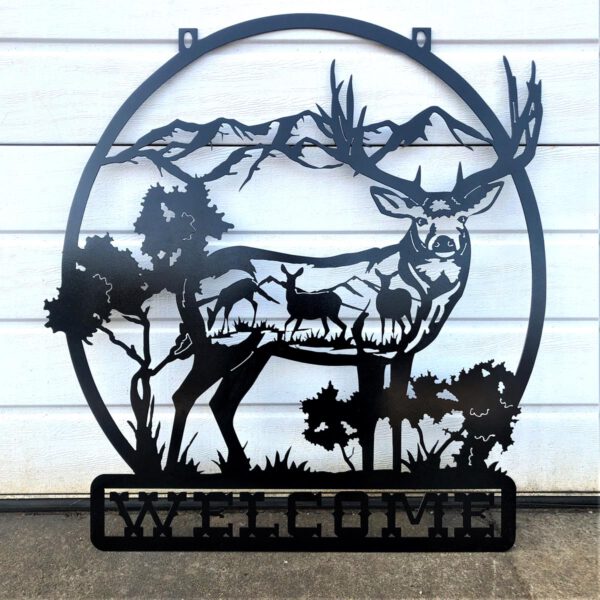 Majestic Buck Welcome Sign