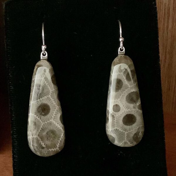 Petoskey Stone Dangle Earrings