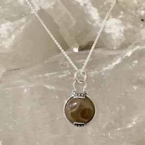 Petoskey Stone Two Prong Necklace
