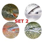 Set 2 Round Coasters Neoprene Michigan Fish Coasters