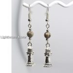 Silver Charm Dangle Earrings with Petoskey Stone - Image 4