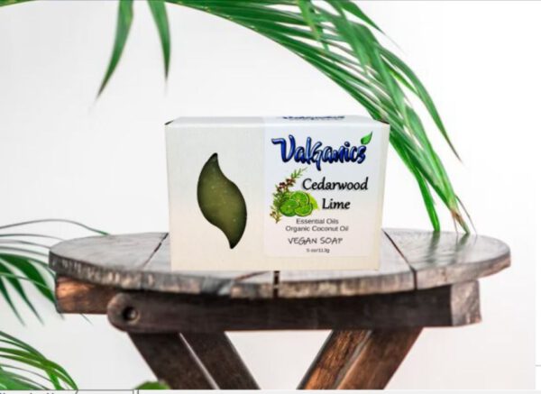 valganics vegan soap Cedarwood Lime