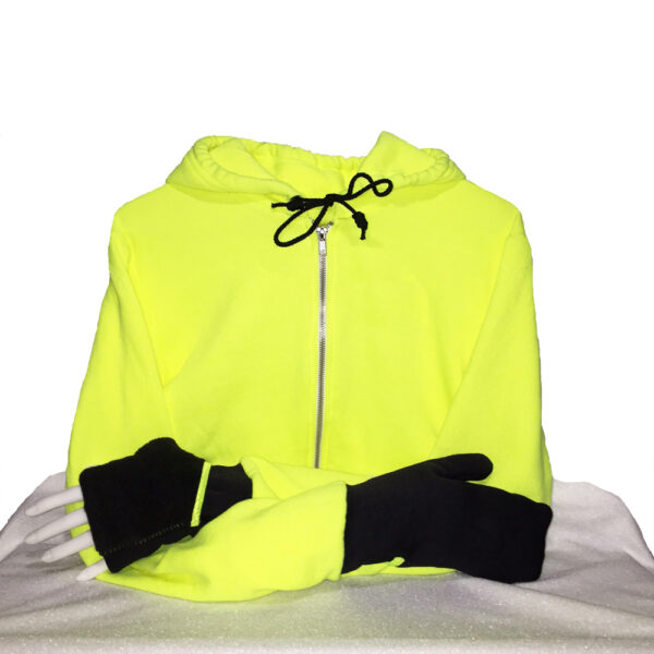 Hoodie with Convertible Turtle Flip Mittens Yellow Black