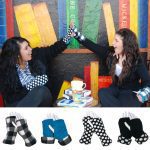 Plaid Blue Reversible Fingerless Gloves