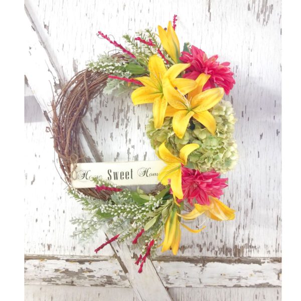 Home Sweet Home Day Lily Grapevine Wreath