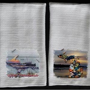 upper peninsula towel beach stone MI towel