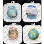 Personalized Michigan Map Pot Holder Hot Pads