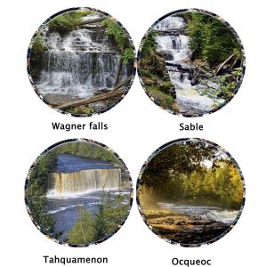 Michigan Waterfalls Glass Suncatcher Ornaments