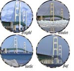 Michigans Mackinac Bridge Glass Ornaments Suncatcher