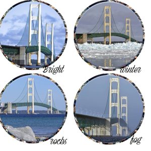 Michigans Mackinac Bridge Glass Ornaments Suncatcher