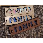 Michigan FAMILY Layered Wood Keychain