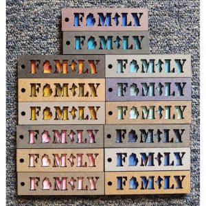 Michigan FAMILY Layered Wood Keychain