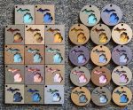 Michigan Map Layered Wood Keychain
