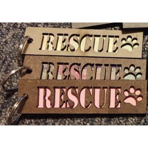 RESCUE Layered Wood Keychains