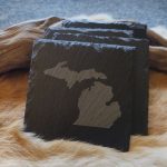 Slate Stone Michigan Coaster Set Round or Square