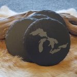 Slate Stone Michigan Great Lakes Coaster Set