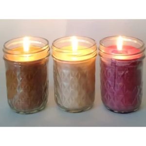 Lit Scented Soy Candles 8 oz Mason Jar