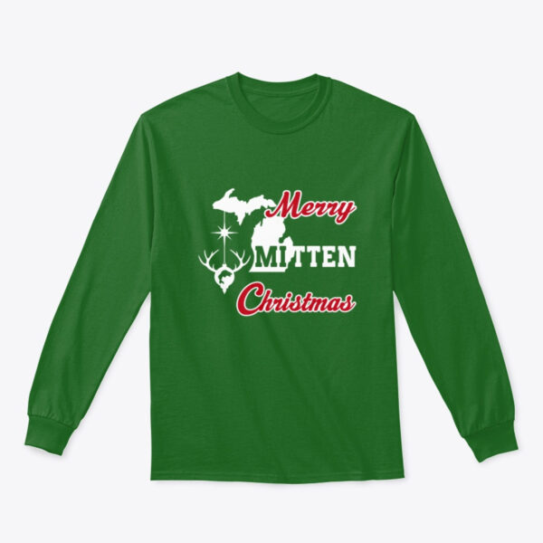 Merry Mitten Christmas Long Sleeve Shirt Irish Green