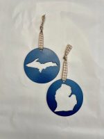 Blue Michigan Cut Out Ornaments