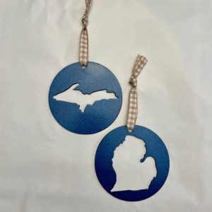 Blue Michigan Cut Out Ornaments