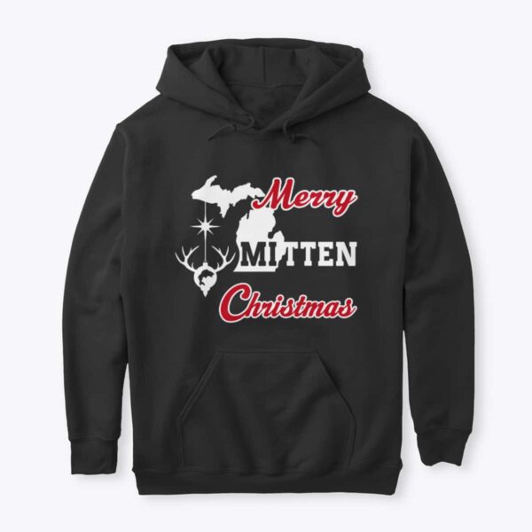 Merry Mitten Christmas Hoodie Black