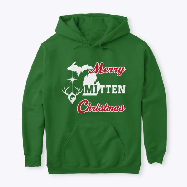 Merry Mitten Christmas Hoodie Irish Green