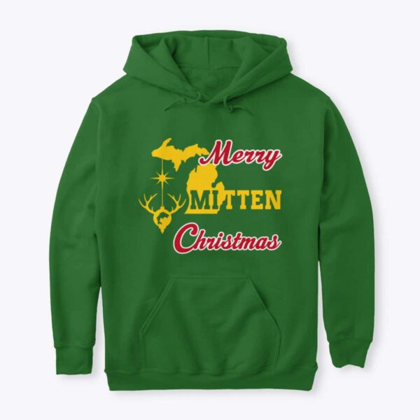 Merry Mitten Christmas Hoodie Irish Green Gold