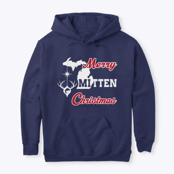 Merry Mitten Christmas Hoodie Navy