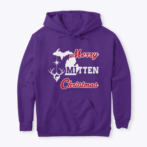 Merry Mitten Christmas Hoodie Purple