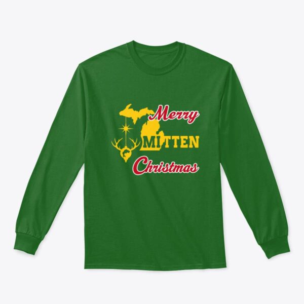 Merry Mitten Christmas Long Sleeve Shirt Irish Green Gold