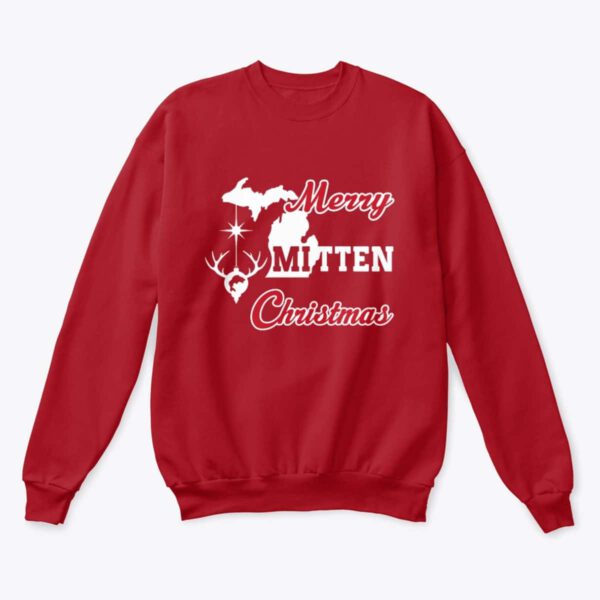 Merry Mitten Christmas Sweatshirt Deep Red