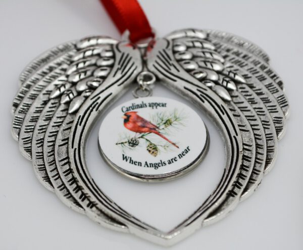 Metal Angel Wing Ornament Cardinals Appear When Angels Are Near