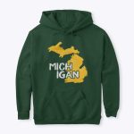 Michigan Art Hoodie Forest Green