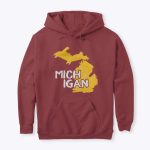 Michigan Art Hoodie Maroon