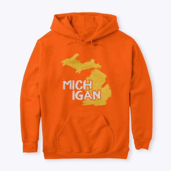 Michigan Art Hoodie Orange