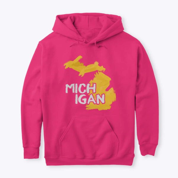 Michigan Art Hoodie Pink