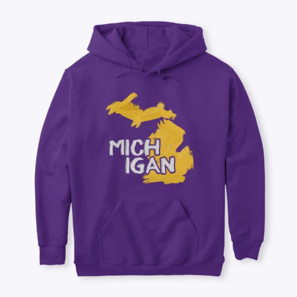 Michigan Art Hoodie Purple