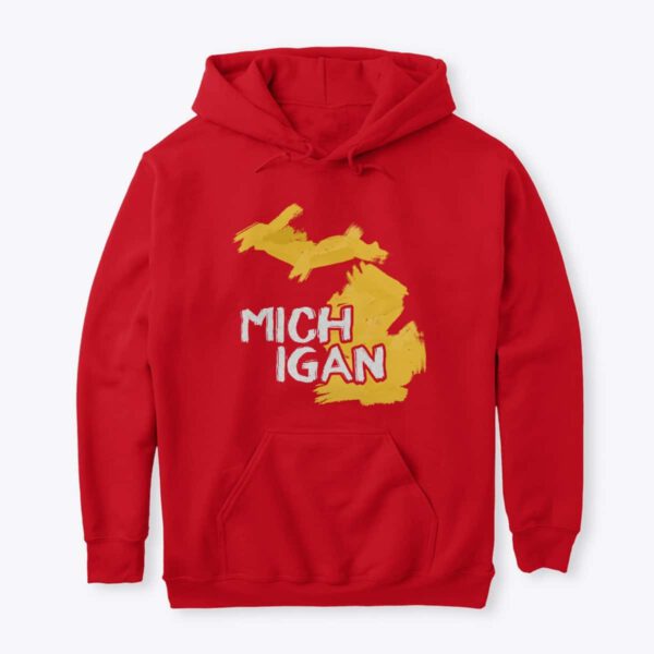 Michigan Art Hoodie Red