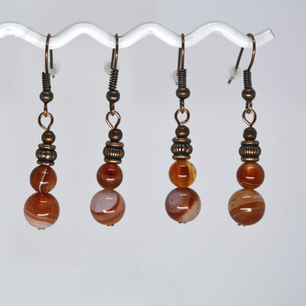 Orange Agate Earrings by Riverstone Gallery
