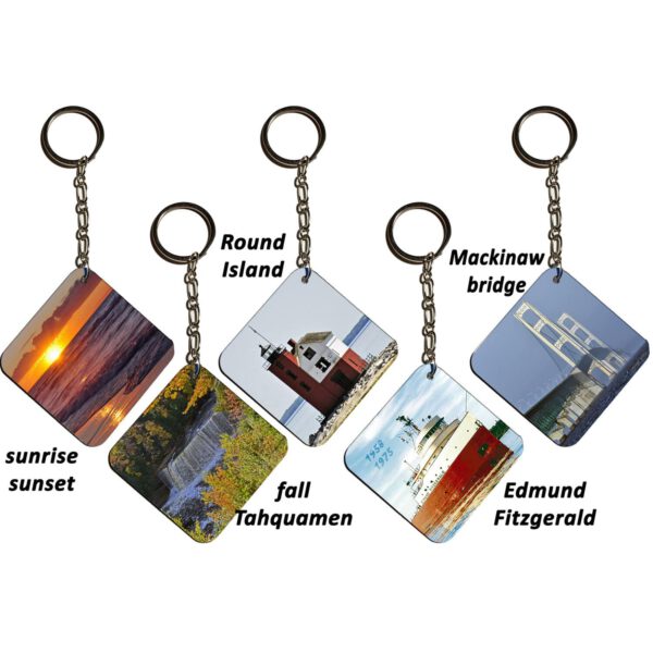 Metal Scenic Michigan Photo Keychains