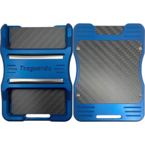 Traguardo Low Profile Metal Metal Wallet Electric Blue with RFID Blocking