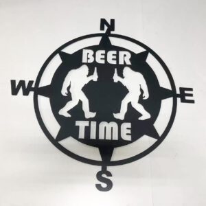 Bigfoot Beer Time Compass Wall Art