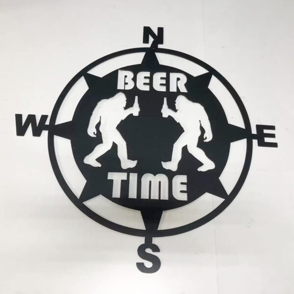 Bigfoot Beer Time Compass Wall Art