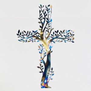 Cross of Branches Metal Art Wall Decor