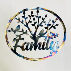 Family Tree of Life with Birds Metal Art Wall Decor