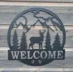 Welcome Deer Metal Wall Decor